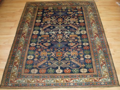 Antique Caucasian Shirvan Kuba Region Rug, 'Tree of Life with Birds', Rare Design, Late 19th Century.