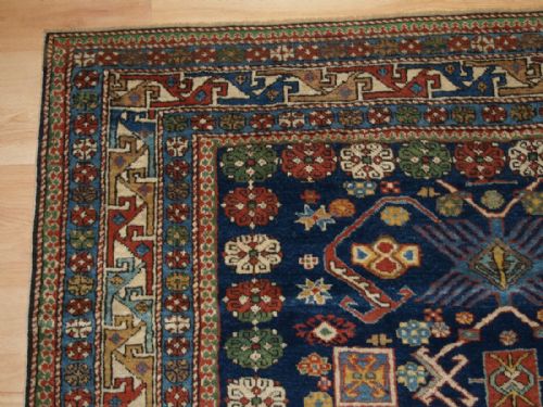 fig 1. ANTIQUE CAUCASIAN SHIRVAN KUBA REGION RUG, 'TREE OF LIFE WITH BIRDS', RARE DESIGN, LATE 19TH CENTURY.