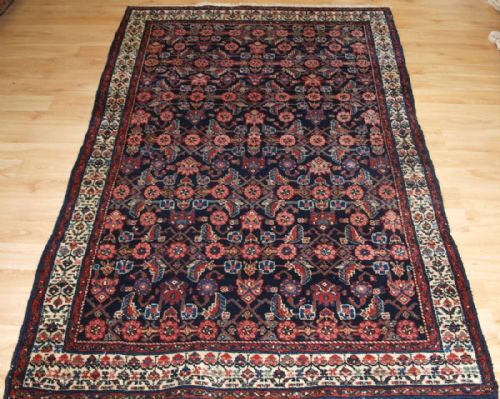 Old Persian Khanabad Village Rug, Hamadan Region, Herati Design, Great Condition, Circa 1920.