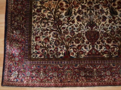 fig 1. ANTIQUE SILK 'SOUF' KASHAN PRAYER RUG, CIRCA 1900.