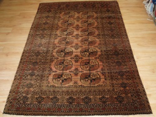 Old Afghan Rug with Turkmen Design, Very Soft Faded Colour, Great Furnishing Rug, Circa 1920.