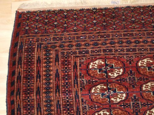 fig 1. ANTIQUE TEKKE TURKMEN 'DIP KHALI' RUG, SUPERB COLOUR AND CONDITION, CIRCA 1900.