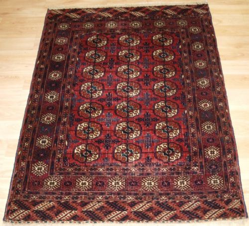 Antique Tekke Turkmen Small Size 'Dowry' Rug with Great Colour, Circa 1900