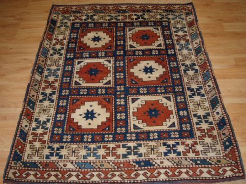 Old Turkish Bergama Rug of Small Size, Compartment Design, Circa 1920/30.