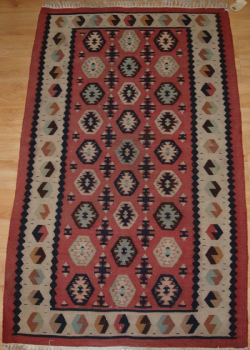 Old Turkish Sharkoy Kilim, Small Size, Soft Pink Colour, Circa 1920/30
