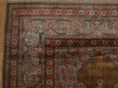 fig 1. OLD TURKISH KAYSERI 'ART SILK' PRAYER RUG, TRADITIONAL PRAYER DESIGN, GOOD COLOURS, CIRCA 1920/30.