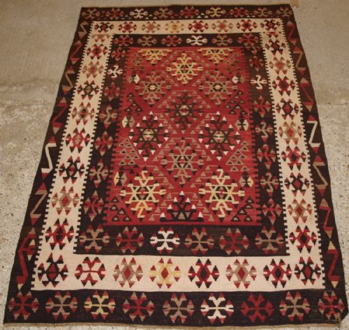 Antique Turkish Kilim Rug of Small Size from the Village of Gomungen, Late 19th Century.