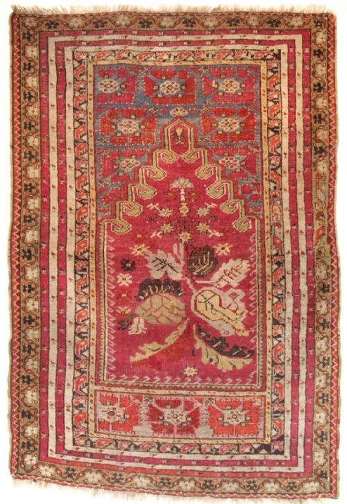 Antique Turkish Kirsehir Village Prayer Rug of Small Size, 2nd Half 19th Century.