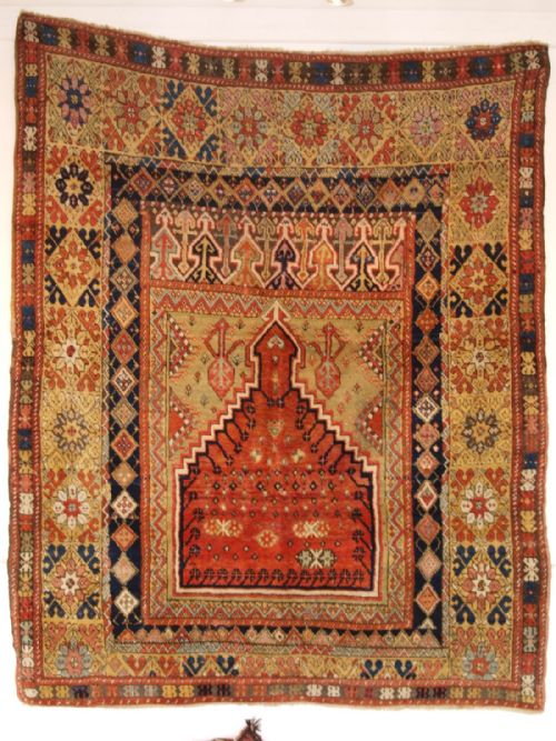 Antique Turkish Mujur Prayer Rug, Superb Colours, Central Anatolia, Mid19th Century.