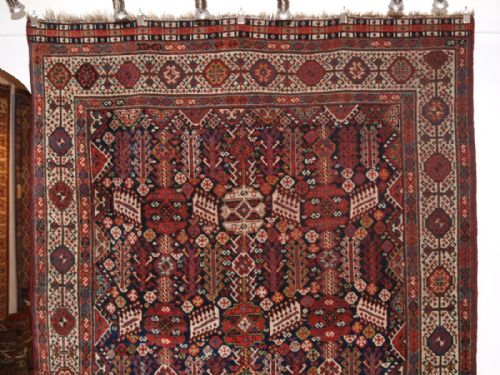 fig 1. ANTIQUE SHEKARLU QASHQAI RUG, CLASSIC DESIGN, EXCELLENT CONDITION, CIRCA 1900.