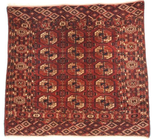 Antique Tekke Turkmen Rug, Small Size with Superb Colour & Velvet Like Feel, Circa 1900