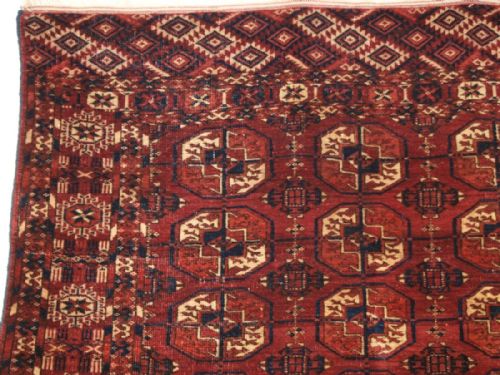 fig 1. ANTIQUE TEKKE TURKMEN RUG, SMALL SIZE WITH SUPERB COLOUR & VELVET LIKE FEEL, CIRCA 1900