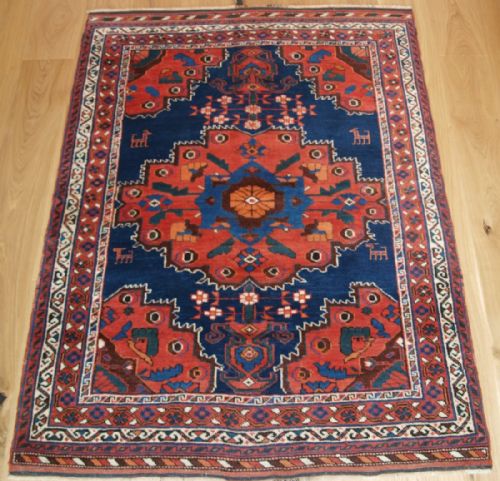 Antique Persian Afshar Rug with Vase Design and Animals, Superb Colour & Condition, Circa 1900