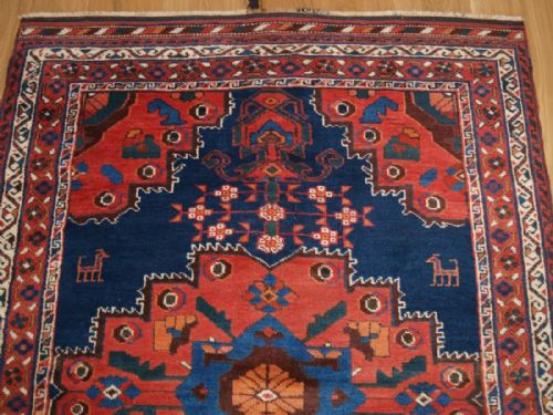 fig 1. ANTIQUE PERSIAN AFSHAR RUG WITH VASE DESIGN AND ANIMALS, SUPERB COLOUR & CONDITION, CIRCA 1900
