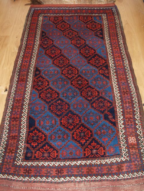 Antique Kordi Rug with Lattice Design and Superb Colour, Circa 1900.