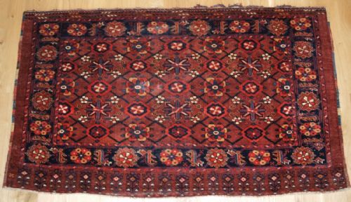 Antique Beshir Turkmen Chuval, Mina Khani Design with Silk Highlights, Circa 1880.