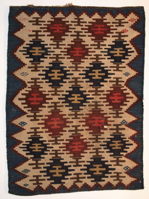 Antique South Caucasian or Shahsavan Flat Weave Mafrash End Panel, One of a Pair, Circa 1880.