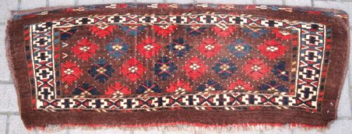 Antique Yomut Turkmen Torba, Great Design and Colour, Late 19th Century. (One of a Pair) A.