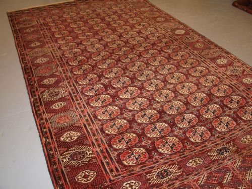 Antique Tekke Turkmen Carpet of Unusual Large Size, Good Colour, Circa 1900.
