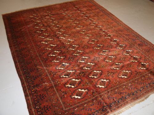 Old Afghan Village Carpet, Ersari Weavers, Chuval Gul Design, Circa 1920.