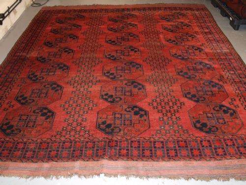 fig 1. ANTIQUE AFGHAN ERSARI TURKMEN MAIN CARPET OF OUTSTANDING DESIGN AND COLOUR, 2ND HALF 19TH CENTURY.