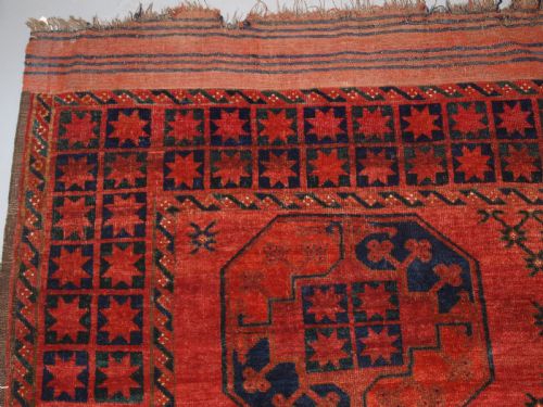 fig 2. ANTIQUE AFGHAN ERSARI TURKMEN MAIN CARPET OF OUTSTANDING DESIGN AND COLOUR, 2ND HALF 19TH CENTURY.