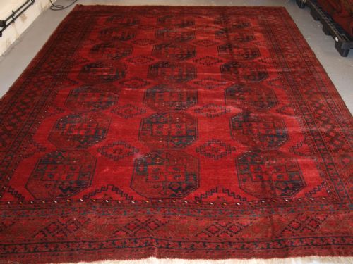 fig 1. OLD AFGHAN VILLAGE CARPET, TRADITIONAL DESIGN WITH SUPERB COLOUR, CIRCA 1920.