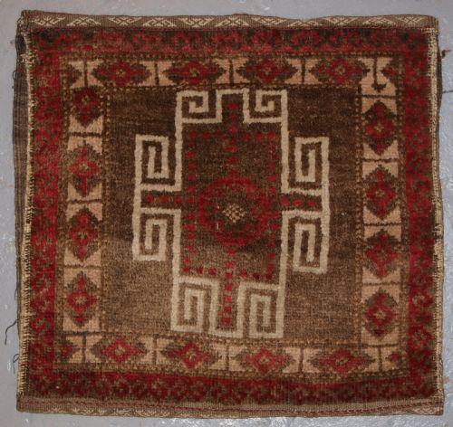 Old Afghan Baluch Saddle Bag of Traditional Design with Plain Weave Back, Circa 1920.