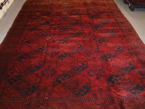 fig 1. OLD AFGHAN VILLAGE CARPET, TRADITIONAL ERSARI DESIGN, GREAT CONDITION, CIRCA 1920.