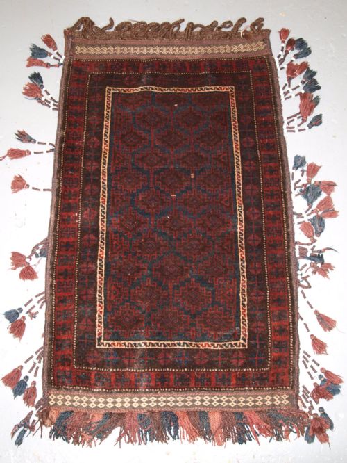 Old Afghan Baluch Balisht Grain Bag, Outstanding Example, Circa 1920.