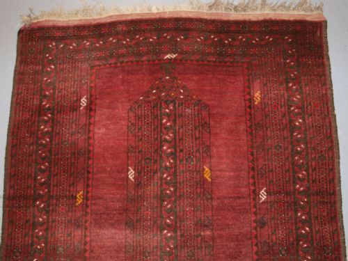 fig 1. OLD AFGHAN VILLAGE PRAYER RUG OF UNUSUAL DESIGN, SUPERB CONDITION, CIRCA 1920.