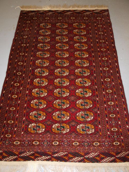 Old Afghan Rug with Tekke Turkmen Design, Fine Weave, Circa 1920.