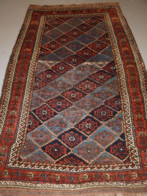 Antique Kordi Rug, Kurds of Khorassan, Light Blue Ground, Circa 1900.