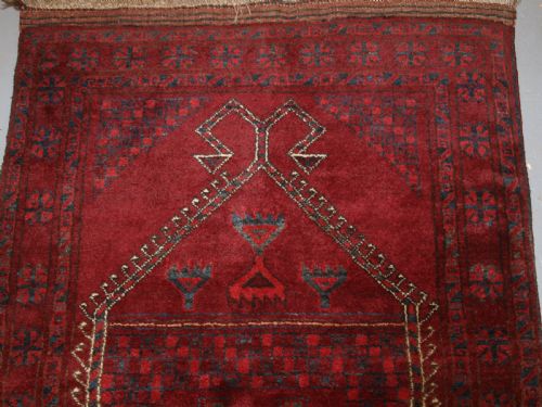 fig 1. AFGHAN VILLAGE PRAYER RUG WITH RAMS HORN MIHRAB, CIRCA 1920.