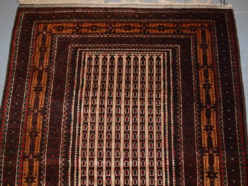 fig 1. OLD AFGHAN KIZIL AYAK MOSQUE PRAYER RUG, UNUSUAL DESIGN, CIRCA 1920.