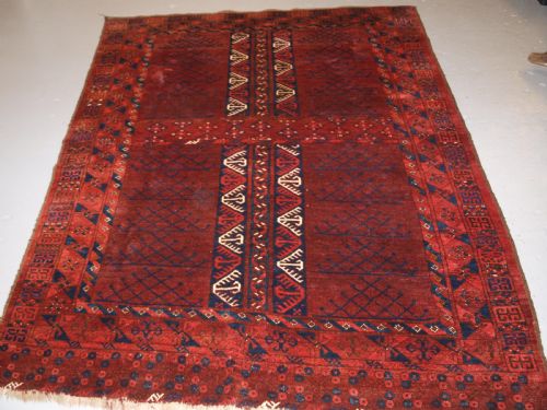 Old Afghan Rug of Ersari Turkmen Ensi Door Hanging Design, Circa 1920.