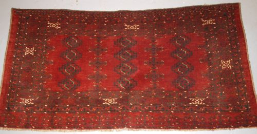 Antique Ersari Turkmen Chuval, Large Size, 12 Gul Design, Circa 1900.