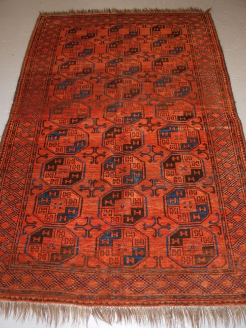 Antique Afghan Ersari Turkmen Rug, Northern Afghanistan, Superb Colour, Circa 1900.
