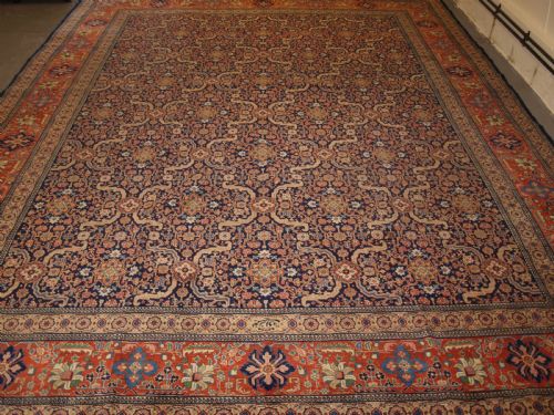 Antique Persian Tabriz Carpet, Elegant Traditional Design, Signed by the Maker, Circa 1900.
