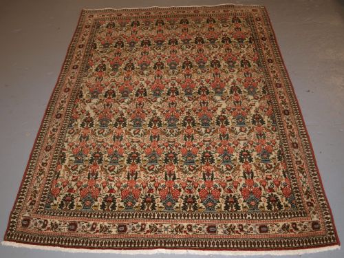 Old Persian Qum Rug, Very Soft Colours and Fine Weave, Circa 1920.