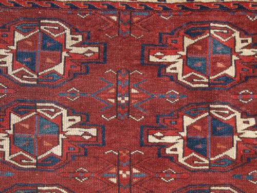 ANTIQUE YOMUT TURKMEN 9 GUL CHUVAL EARLY EXAMPLE WITH GREAT COLOUR EARLY 19TH CENTURY - ADDITIONAL PHOTO 7