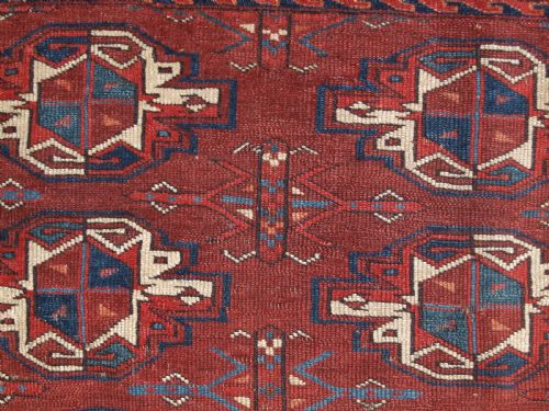 ANTIQUE YOMUT TURKMEN 9 GUL CHUVAL EARLY EXAMPLE WITH GREAT COLOUR EARLY 19TH CENTURY - ADDITIONAL PHOTO 8