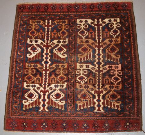 Antique Beshir Turkmen Dowry Rug with Ikat Design, Wonderful Colour, 2nd Half 19th Century.