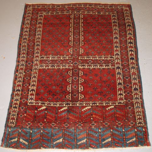 Antique Yomut Turkmen Ensi Yurt Door Hanging, Double Tree Elem, Superb, 2nd Half 19th Century.