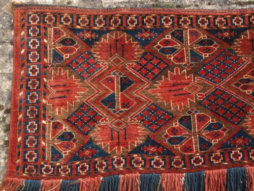 fig 1. ANTIQUE ERSARI BESHIR TURKMEN TORBA, CLASSIC DESIGN, GREAT COLOUR, LATE 19TH CENTURY.