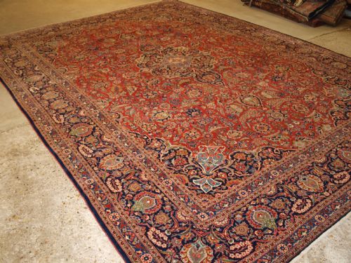 Antique Kashan Carpet, Outstanding Example with Excellent Design & Colour, Circa 1900