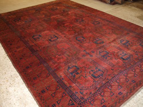 Antique Afghan Village Carpet, Ersari Weavers, Superb Colour, Circa 1900.