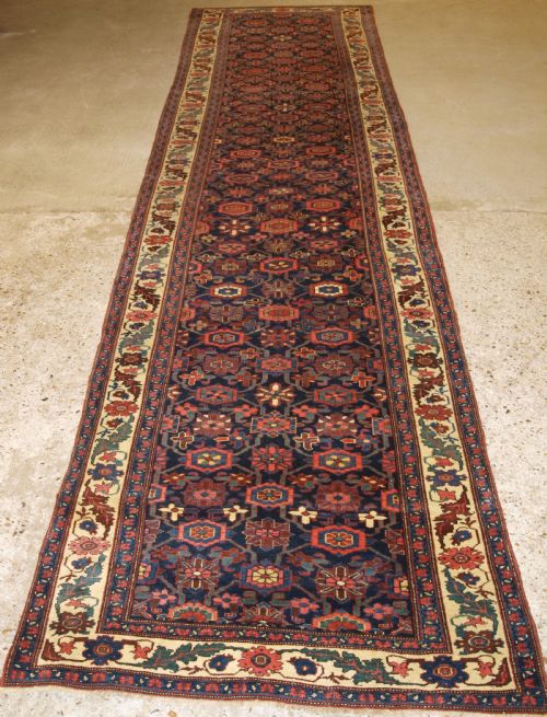 Antique Bijar Runner with Mina Khani Design, Beautiful Border, Circa 1880.