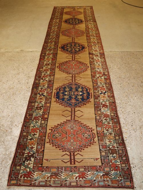 Antique Persian Sarab Runner, Camel Ground with Good Colour, Circa 1900.