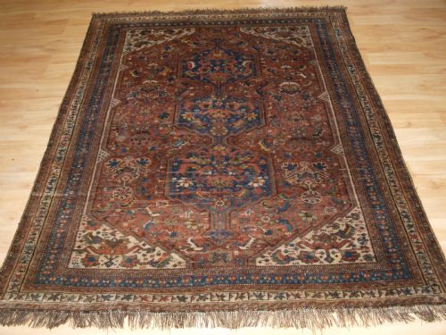 Antique South West Persian Rug by the Khamseh Tribe, Baharlu Sub Tribe, Circa 1890.